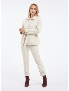 Orsay Béžová dámská vzorovaná džínová bunda - Dámské