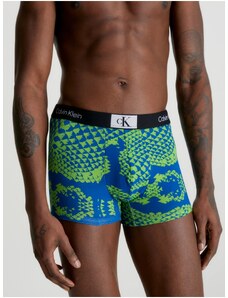 Zeleno-modré pánské vzorované boxerky Calvin Klein Underwear - Pánské