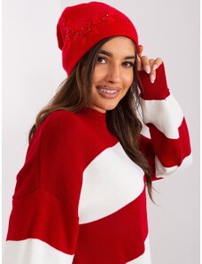 Fashionhunters Červený nařasený klobouk