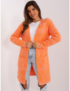 Fashionhunters Oranžový dámský kardigan se vzory