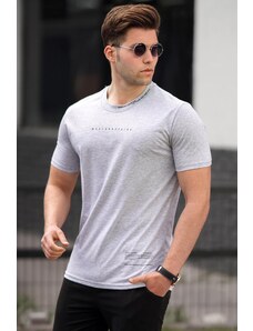 Madmext Men's Gray Printed T-Shirt 5258