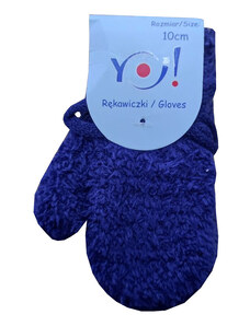 Yoclub Kojenecké pletené palcové rukavice Yo R-90 - tmavě modrá