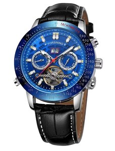 FORSINING pánské automatické hodinky 39 days to Moon Modro Černé FORSINING FSG6909M4T5L