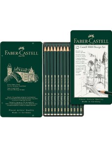 Grafitová tužka Faber-Castell Castell 9000 Design set 12 ks v plechu