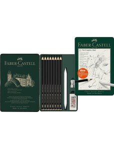 Grafitová tužky Faber-Castell Pitt Graphite Matt sada 11 ks v plechu