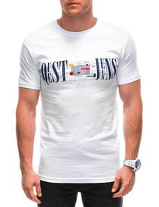 EDOTI Pánské tričko s potiskem 1917S - bílé