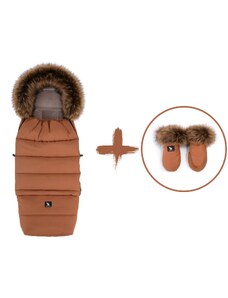 Cottonmoose Set zimní fusak s rukavicemi COMBI YUKON 3v1, Amber, horčicová