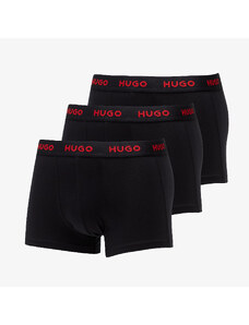Boxerky Hugo Boss Logo-Waistband Trunks 3-Pack Black