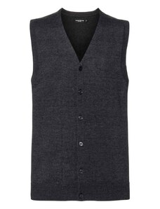 RUSSELL Men's Sleeveless Cardigan, Neckline V R719M 50/50 50% Cotton 50% Acrylic CottonBlend TM weave 12 275g