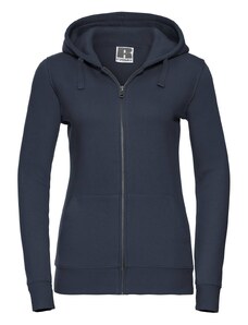 Navy blue women's sweatshirt with hood and zipper Authentic Russell