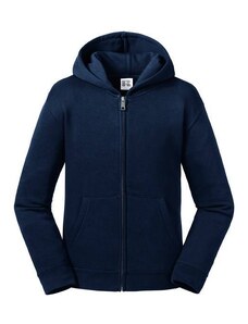 Navy blue children's sweatshirt with hood and zipper Authentic Russell