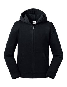 Black children's sweatshirt with hood and zipper Authentic Russell