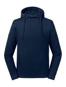 Granatowa bluza unisex Pure Organic High Collar Hooded Sweat Russell