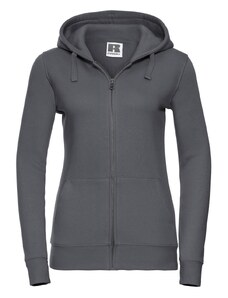 Dark grey women's hoodie with Authentic Russell zipper