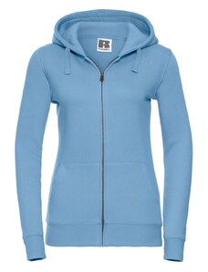 Blue women's sweatshirt with hood and zipper Authentic Russell