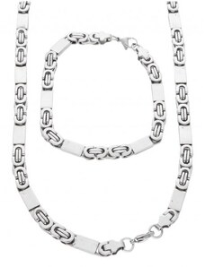 Ewena Pánský náhrdelník s náramkem z chirurgické oceli KA382