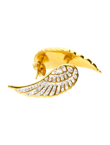 Ewena Ocelové náušnice andělská křídla Gold