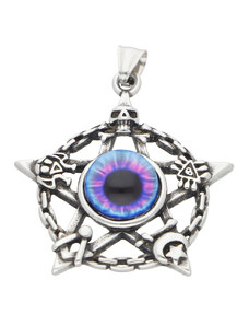 Ewena Přívěsek z chirurgické oceli, amulet s barevným okem