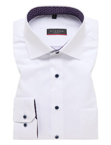 ETERNA Modern Fit pánská lehká bílá košile s kontrastem Non Iron popelín
