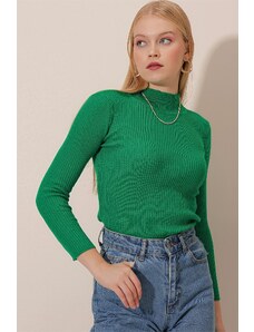 HAKKE High Neck Ribbed Knitwear SWEATER