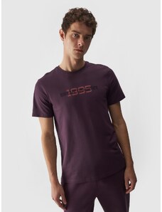 4F Pánské tričko regular s potiskem - fialové
