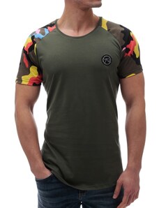 Madmext Camouflage Patterned Khaki T-Shirt 2979