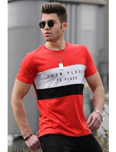 Madmext Men's Printed Red T-Shirt 4499