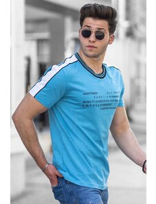 Madmext Printed Men's Turquoise T-Shirt 4530