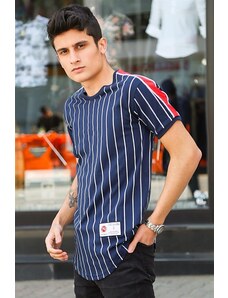 Madmext Navy Striped T-Shirt 3039