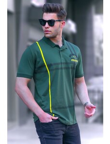 Madmext Khaki Patterned Polo Neck Men's T-Shirt 5872