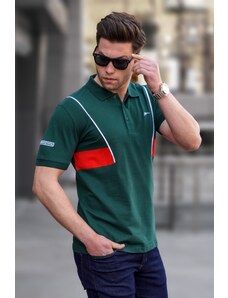 Madmext Green Polo Neck Men's T-Shirt 5243