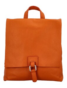 Dámský kožený batůžek/kabelka oranžový - Delami Vera Pelle Francesco oranžová
