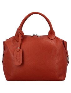 Trendová dámská kožená kabelka do ruky Misty, červená