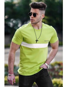 Madmext Striped Men's Green T-Shirt 4578