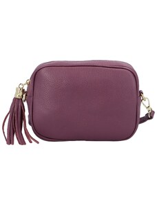 Elegantní dámská kožená crossbody kabelka Liane, fialová