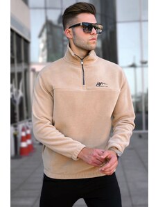Madmext Camel Zippered Fleece Sweatshirt 5310