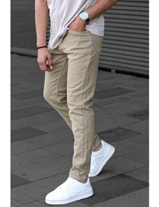 Madmext Men's Stone Color Canvas Slim Fit Trousers