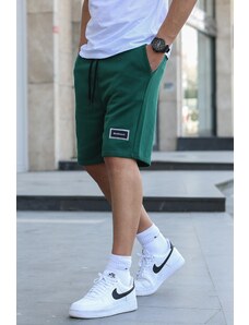 Madmext Green Regular Fit Basic Men's Capri Shorts.