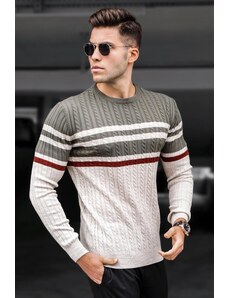 Madmext Khaki Crew Neck Sweater 5197