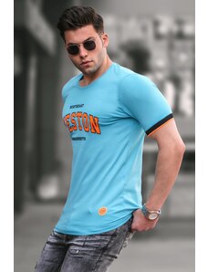 Madmext Printed Men's Turquoise T-Shirt 4593