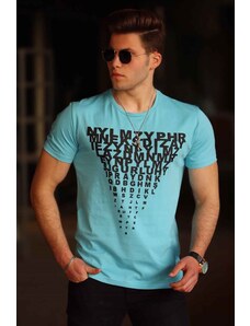 Madmext Printed Men's Turquoise T-Shirt 4471