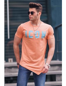 Madmext Symmetrical Cut Orange Men's T-Shirt 4582