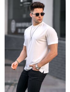 Madmext Basic Men's White T-Shirt 5847
