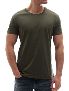 Madmext Crew Neck Basic T-Shirt Khaki 3006