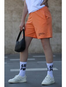 Madmext Mad Girls Orange Printed Shorts