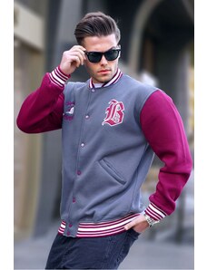 Madmext Smoky Men's College Jacket With Embroidered Front 6036
