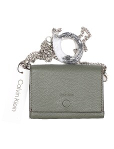 Calvin Klein dámská kožená peněženka clutch s řetízkem grn
