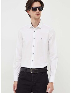 Košile Tommy Hilfiger pánská, bílá barva, slim, s italským límcem, MW0MW34259