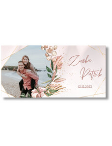 Personal Svatební banner s fotkou - Lovely pink