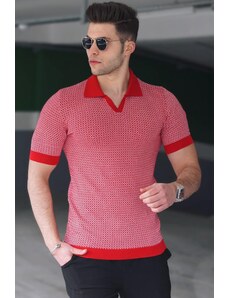 Madmext Red Polo-Collar Men's T-Shirt 5077